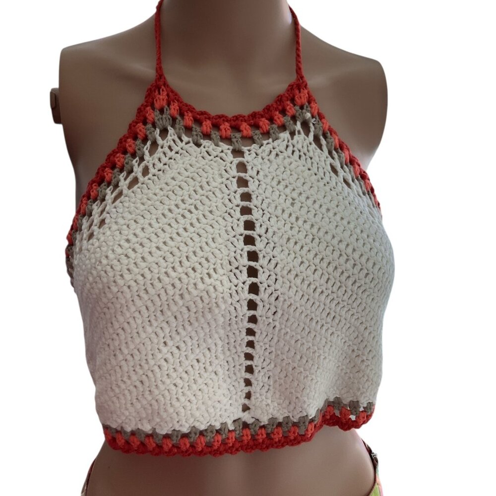 Lulus Halter Crochet Crop Top